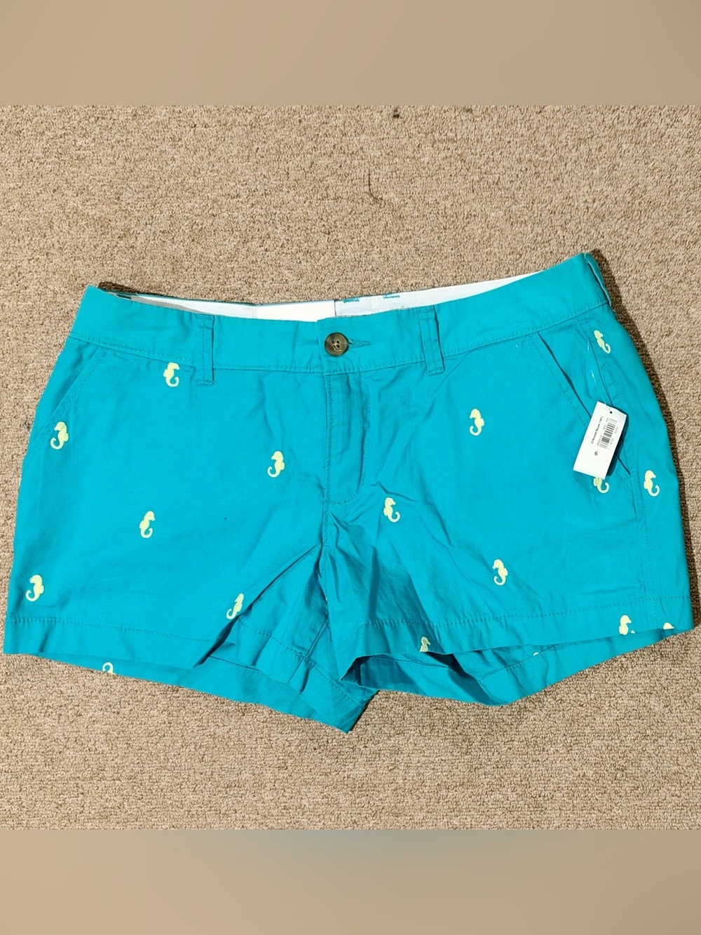 Old Navy Turquoise Embroidered Seahorse Women’s Shorts
